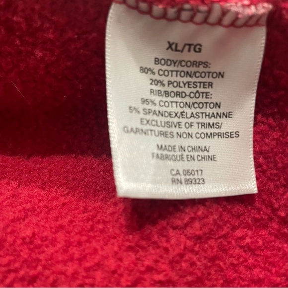 Roots Red Zip-Up Sweatshirt XL - Picture 3 of 5